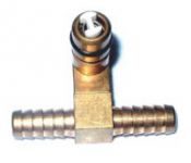 Messing T-Luftanschluss mit Rückschlagventil 1/4" (6,7mm) gerade