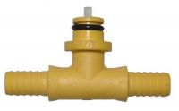 Shurflo tee with check valve 6.7 mm plastic - yellow