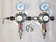 CO2 pressure reducer 2-fold between 7 bar complete