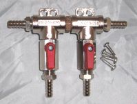 Distributor with a ball valve 2-line completely