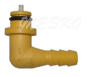 Shurflo elbow 90 ° with 6.7 mm plastic check valve - yellow
