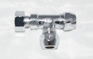 T-Stück Abzweig Verteiler für Eckventil ms-verchromt für Eckventil 3/8"
