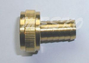 hose fitting brass w/ swivel nut 3/4 x 13mm