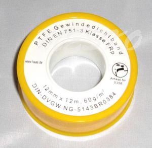 Gewindedichtband PTFE 12mmx12m 60g/m² DvGW